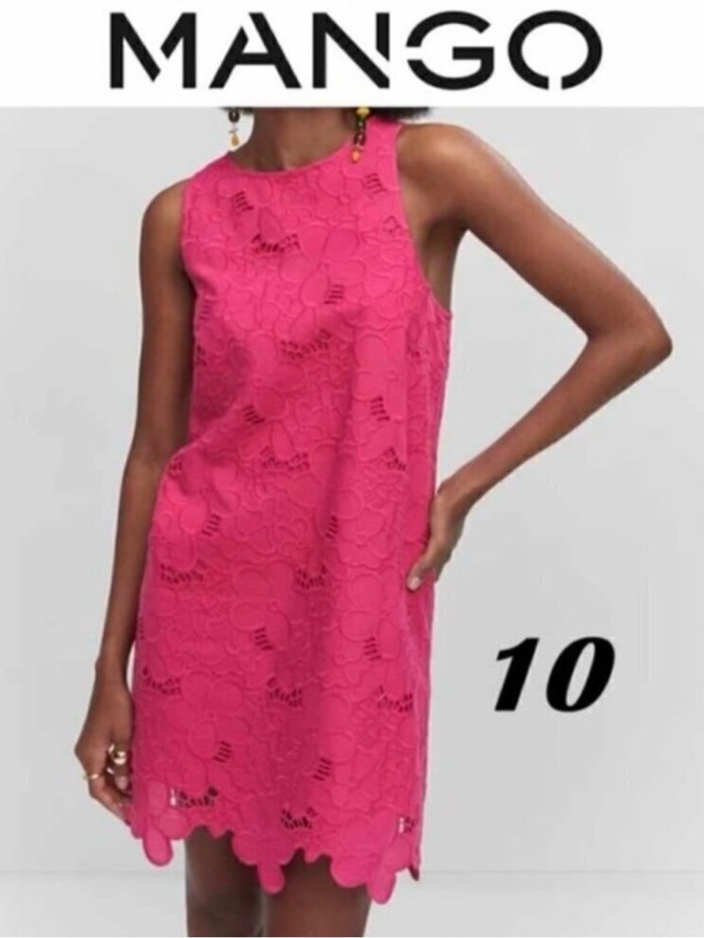 NWT - Mango Pink Lace Mini Dress